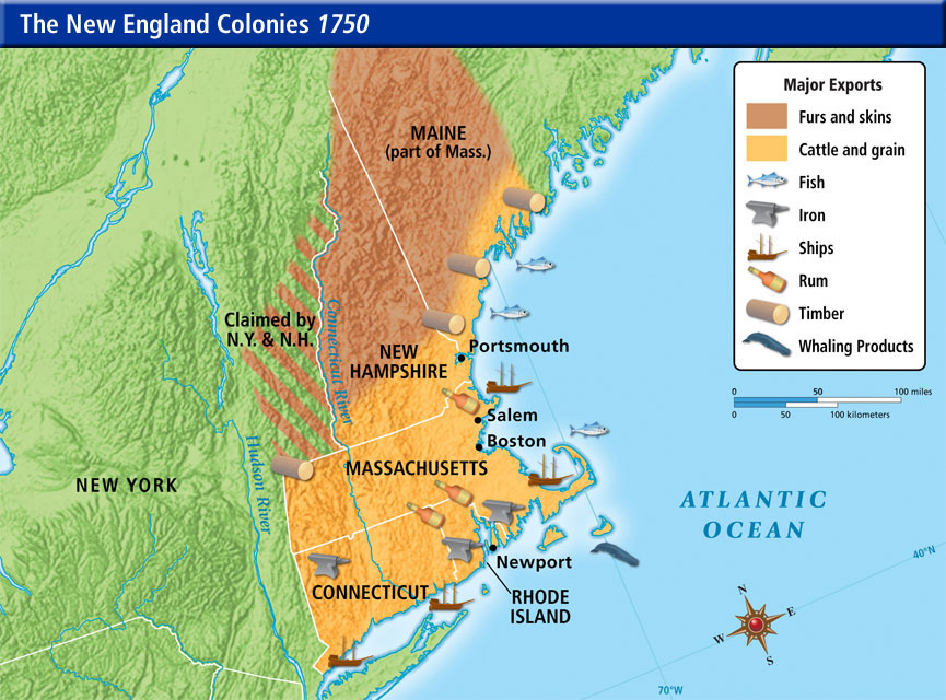 new england mid atlantic and southern colonies